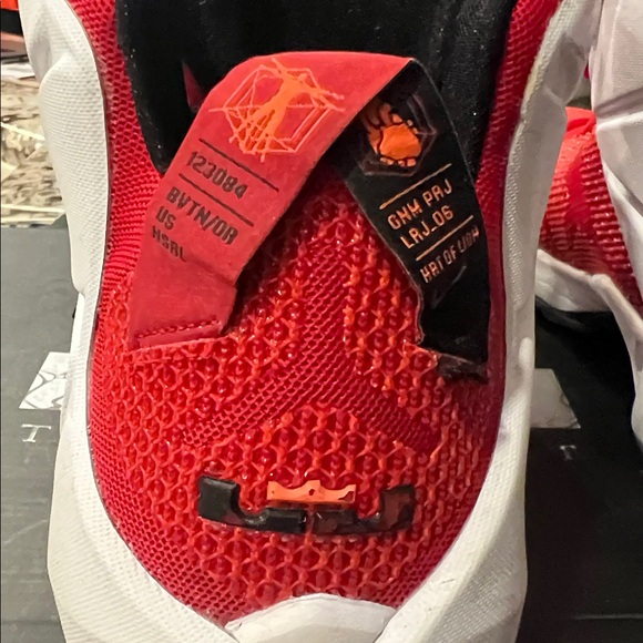 Nike Red and Black Mesh Sneakers LeBron XII